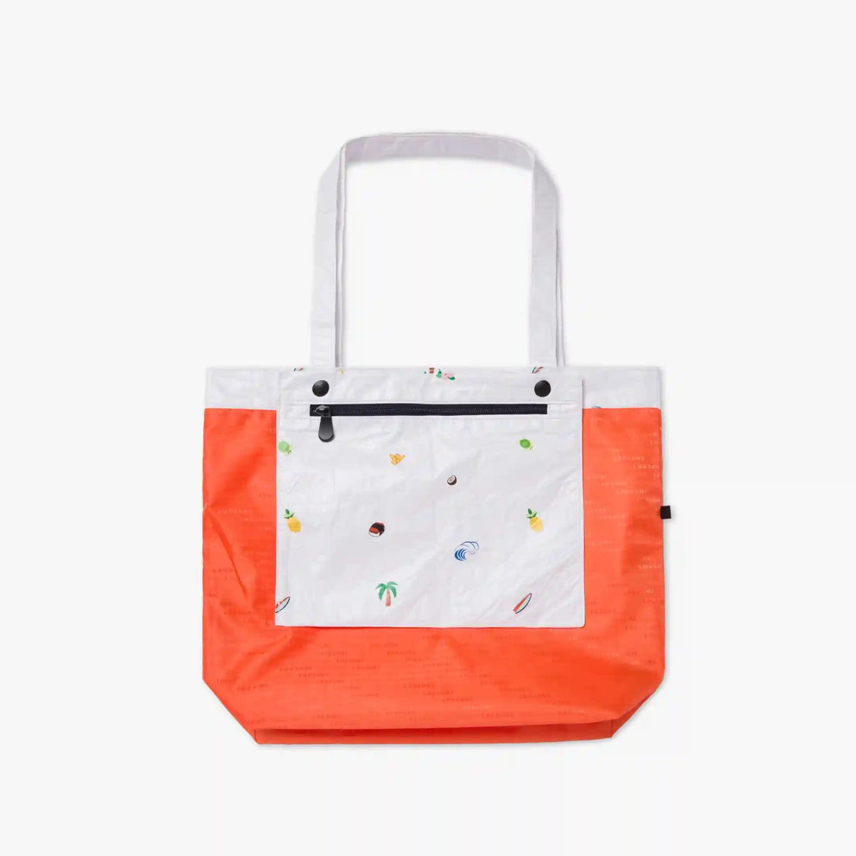 Del Mar Packable Tote Small - Tyvek - White Hawaii Emoji