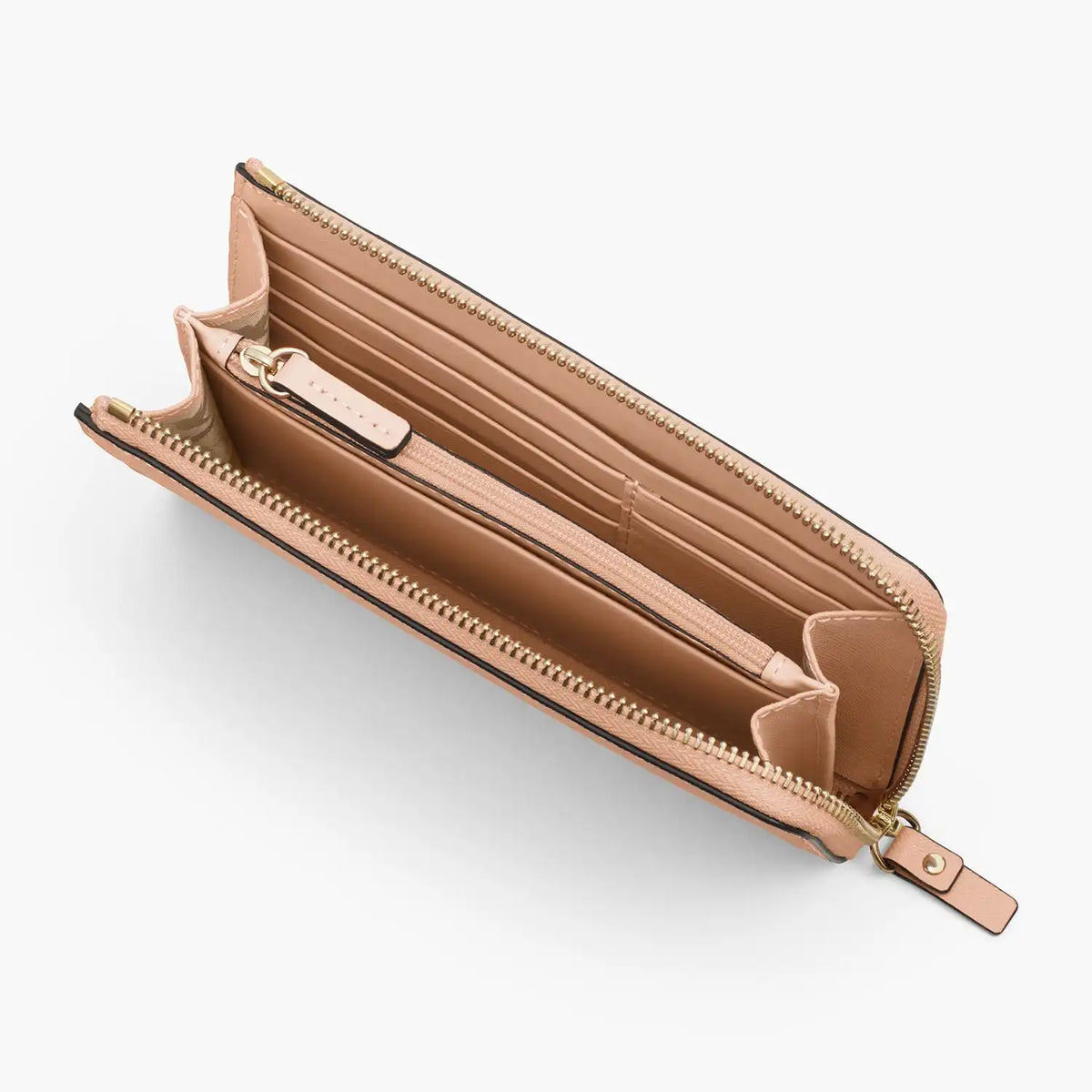 Magnolia Leather Wallet - Saffiano Leather - Rose Quartz / Gold / Camel