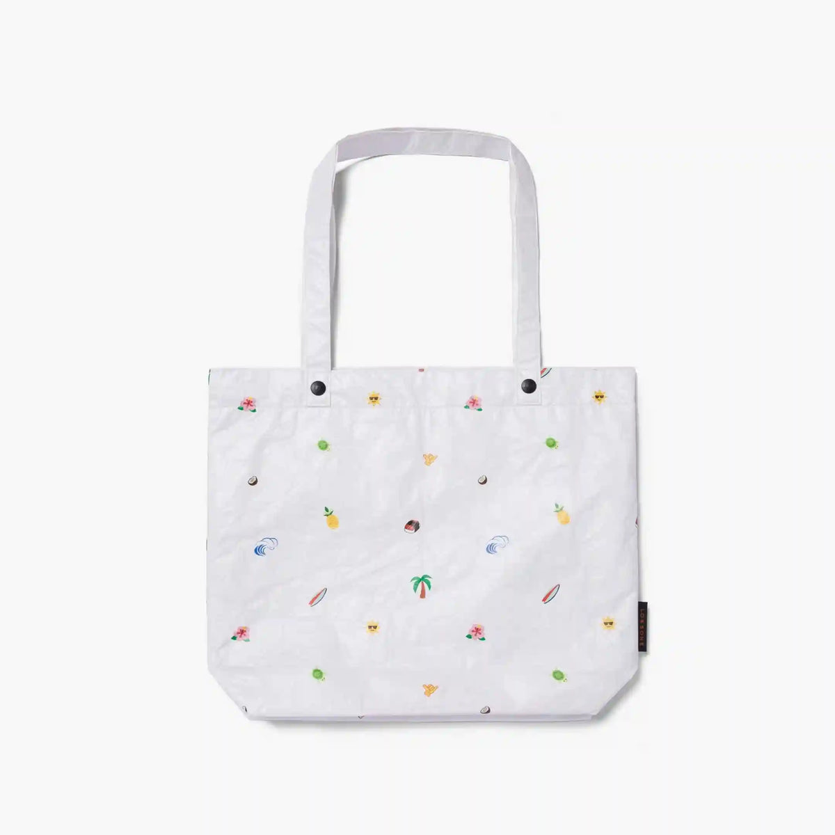 Del Mar Packable Tote Small - Tyvek - White Hawaii Emoji