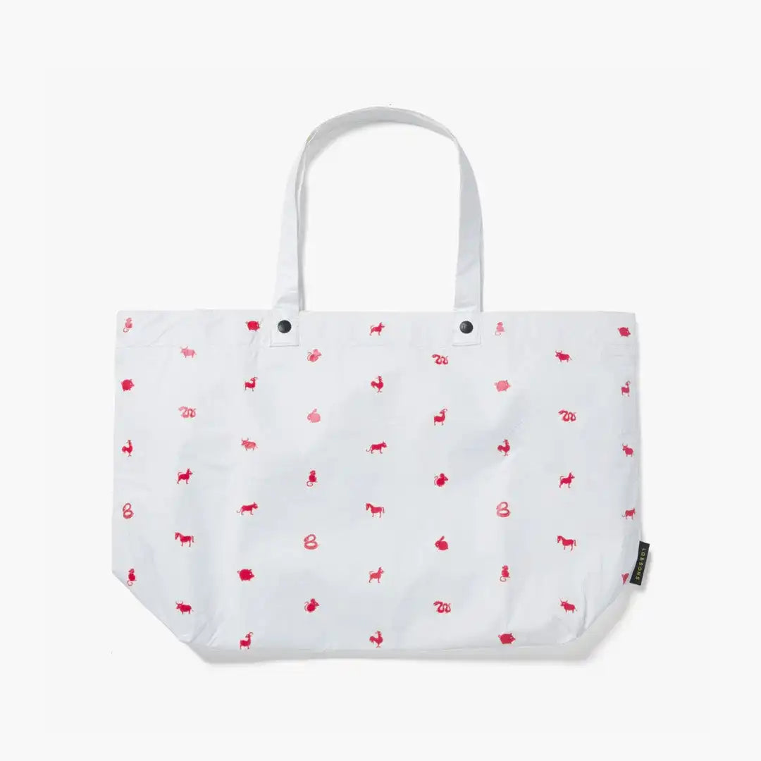 Del Mar Packable Tote Large - Tyvek - White Zodiac