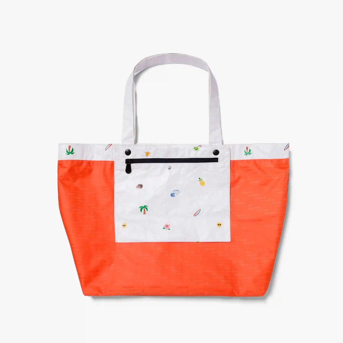 Del Mar Packable Tote Large - Tyvek - White Hawaii Emoji
