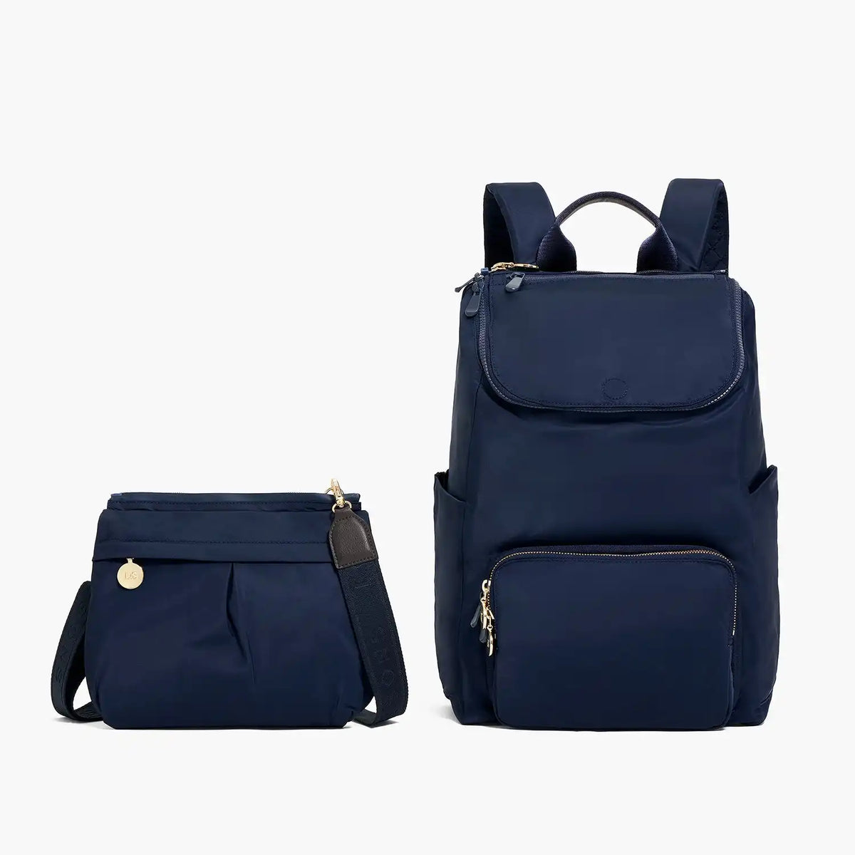Melrose Rucksack - Recycled Nylon - Deep Navy / Gold / Azure